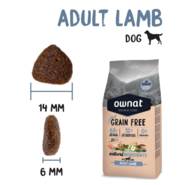 Ownat Just Grain Free Adult à l'agneau sans céréales pour chien adulte