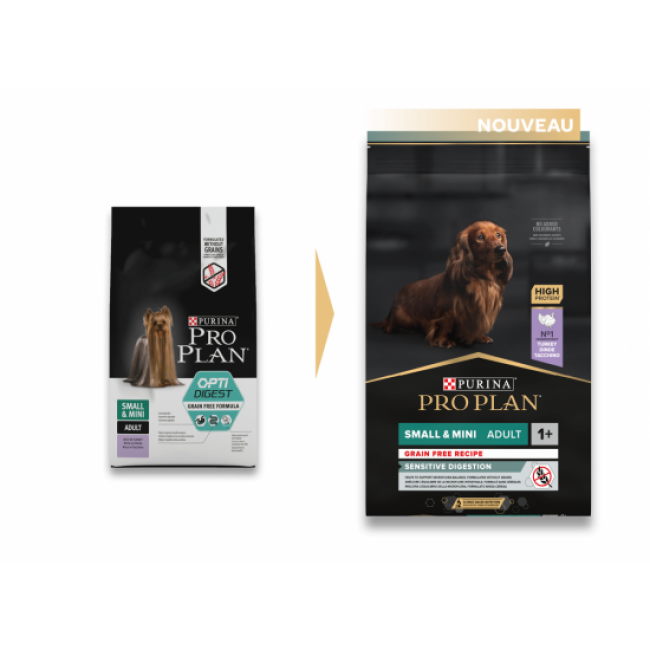 Croquettes ProPlan Grain Free OptiDigest Small Mini Adulte pour chien