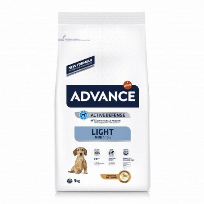 Croquettes Advance pour chiens Mini Light Sac 3 kg