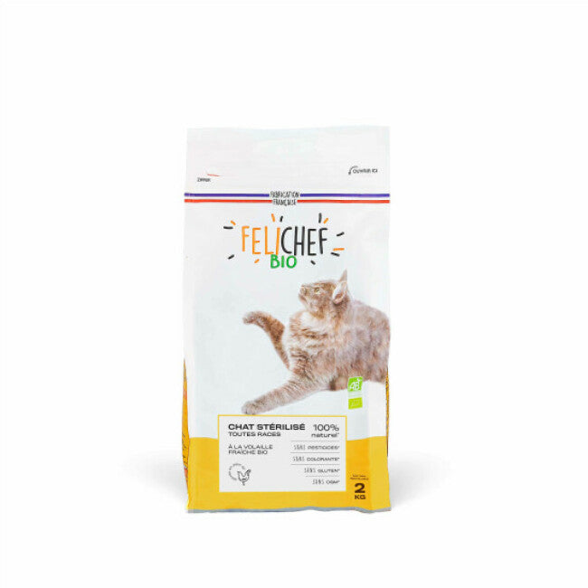 Croquettes Felichef Bio pour chat stérilisé