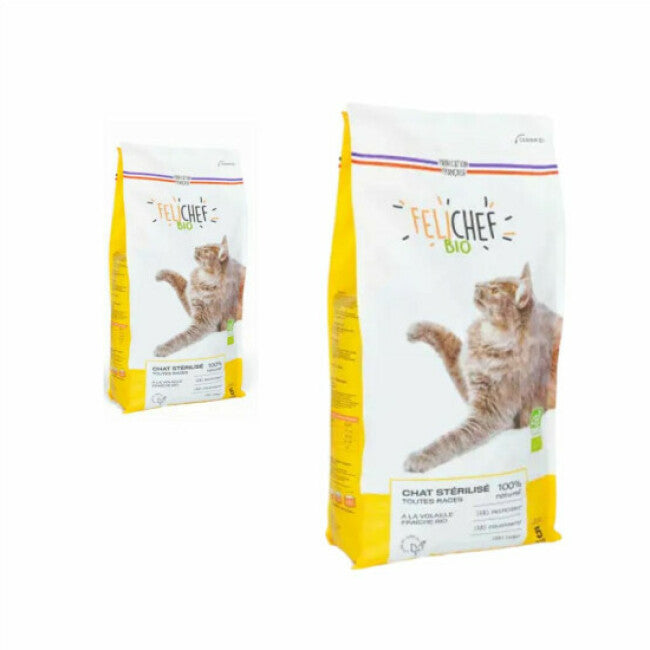 Croquettes Felichef Bio pour chat stérilisé