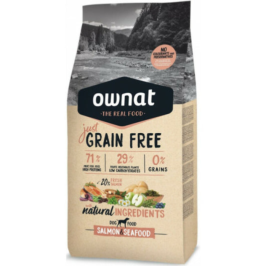 Ownat Just Grain Free Adult sans céréales au saumon pour chien adulte