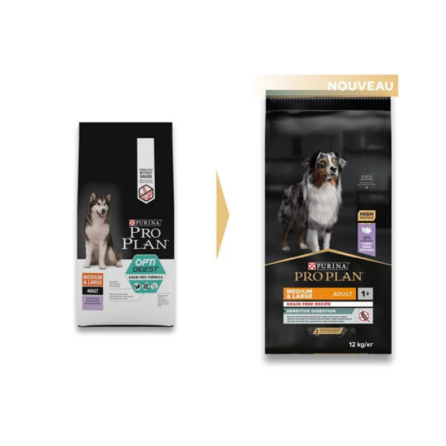 Croquettes ProPlan Grain Free OptiDigest Medium Large Adulte pour chien